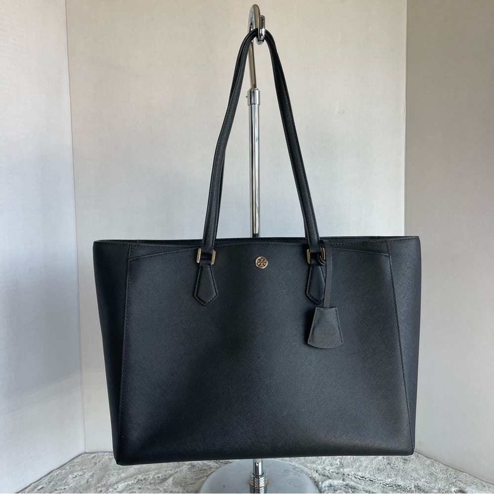 Tory Burch Saffiano Leather Tote Black Bag
